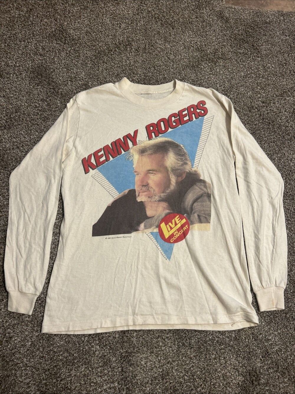 Vtg 1985 Kenny Rogers Live In Concert Tour Shirt Long Sleeve Excellent Condition